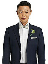 Front View Thumbnail - Platinum/marigold Floral Arnit Floral Jacquard Self-Tie Bow-Tie