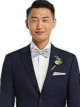 Front View Thumbnail - Platinum/marigold Polka Dot Modern Polka Dot Self-Tie Bow-Tie