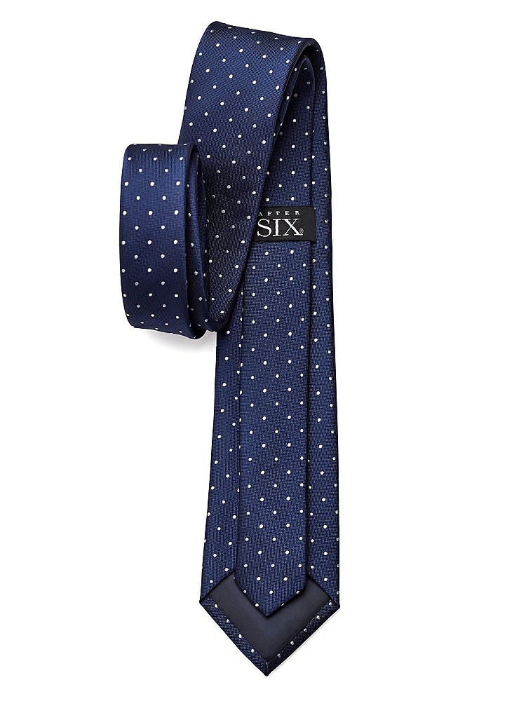 Back View - Sofia Blue/mist/ivory Modern Polka Dot 3" Necktie