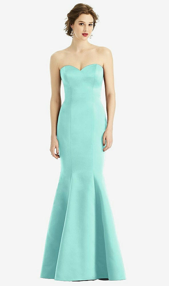 Front View - Coastal Sweetheart Strapless Satin Mermaid Dress