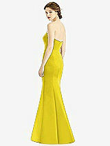 Rear View Thumbnail - Citrus Sweetheart Strapless Satin Mermaid Dress