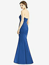 Rear View Thumbnail - Lapis Sweetheart Strapless Satin Mermaid Dress