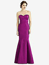 Front View Thumbnail - Persian Plum Sweetheart Strapless Satin Mermaid Dress