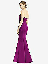 Rear View Thumbnail - Persian Plum Sweetheart Strapless Satin Mermaid Dress