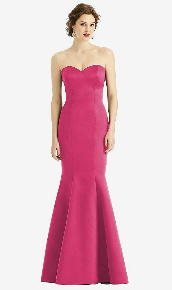 Front View - Shocking Sweetheart Strapless Satin Mermaid Dress