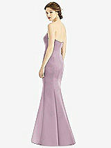 Rear View Thumbnail - Suede Rose Sweetheart Strapless Satin Mermaid Dress