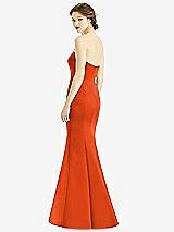 Rear View Thumbnail - Tangerine Tango Sweetheart Strapless Satin Mermaid Dress