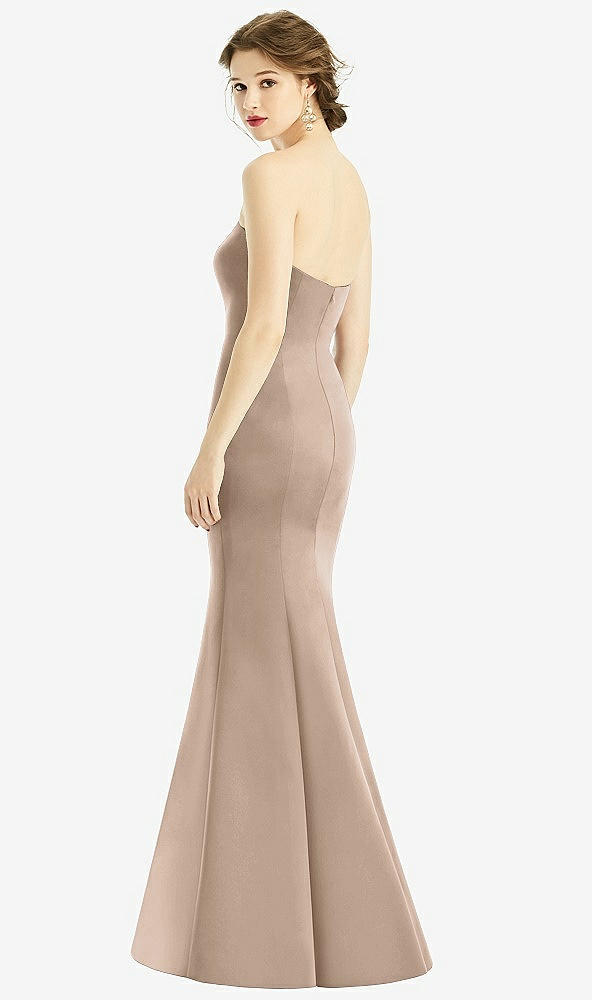 Back View - Topaz Sweetheart Strapless Satin Mermaid Dress