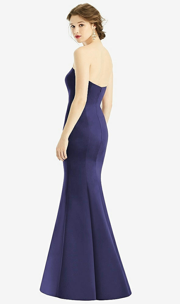 Back View - Amethyst Sweetheart Strapless Satin Mermaid Dress