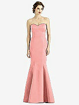 Front View Thumbnail - Apricot Sweetheart Strapless Satin Mermaid Dress