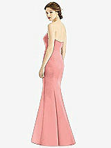 Rear View Thumbnail - Apricot Sweetheart Strapless Satin Mermaid Dress