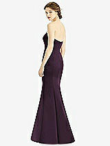 Rear View Thumbnail - Aubergine Sweetheart Strapless Satin Mermaid Dress