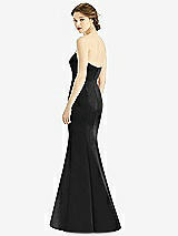 Rear View Thumbnail - Black Sweetheart Strapless Satin Mermaid Dress