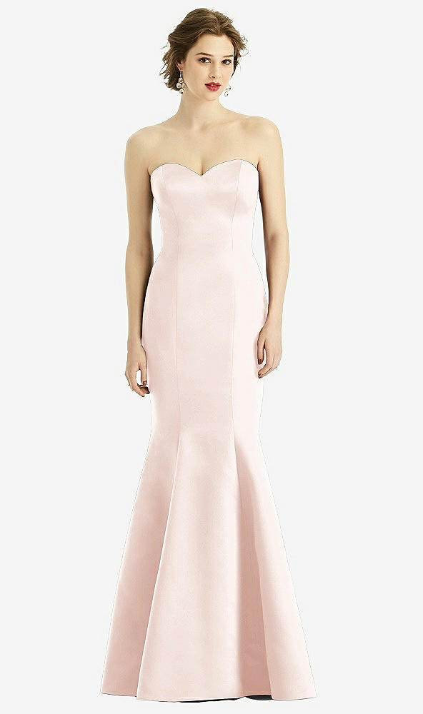 Front View - Blush Sweetheart Strapless Satin Mermaid Dress