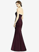 Rear View Thumbnail - Bordeaux Sweetheart Strapless Satin Mermaid Dress