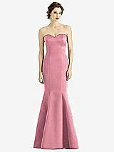 Front View Thumbnail - Carnation Sweetheart Strapless Satin Mermaid Dress