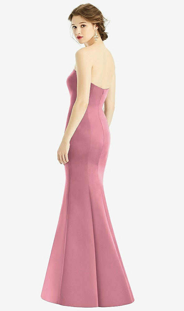 Back View - Carnation Sweetheart Strapless Satin Mermaid Dress