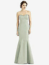 Front View Thumbnail - Celadon Sweetheart Strapless Satin Mermaid Dress