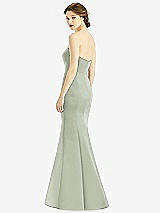 Rear View Thumbnail - Celadon Sweetheart Strapless Satin Mermaid Dress