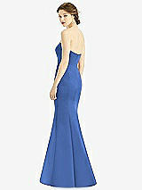 Rear View Thumbnail - Cornflower Sweetheart Strapless Satin Mermaid Dress