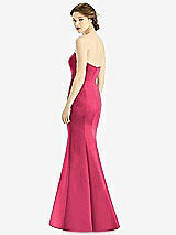 Rear View Thumbnail - Pantone Honeysuckle Sweetheart Strapless Satin Mermaid Dress