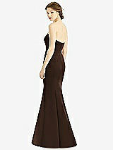 Rear View Thumbnail - Espresso Sweetheart Strapless Satin Mermaid Dress