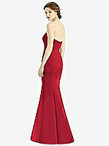 Rear View Thumbnail - Flame Sweetheart Strapless Satin Mermaid Dress