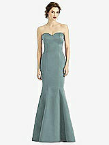 Front View Thumbnail - Icelandic Sweetheart Strapless Satin Mermaid Dress