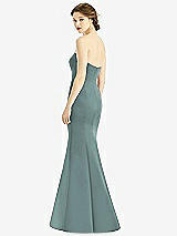 Rear View Thumbnail - Icelandic Sweetheart Strapless Satin Mermaid Dress