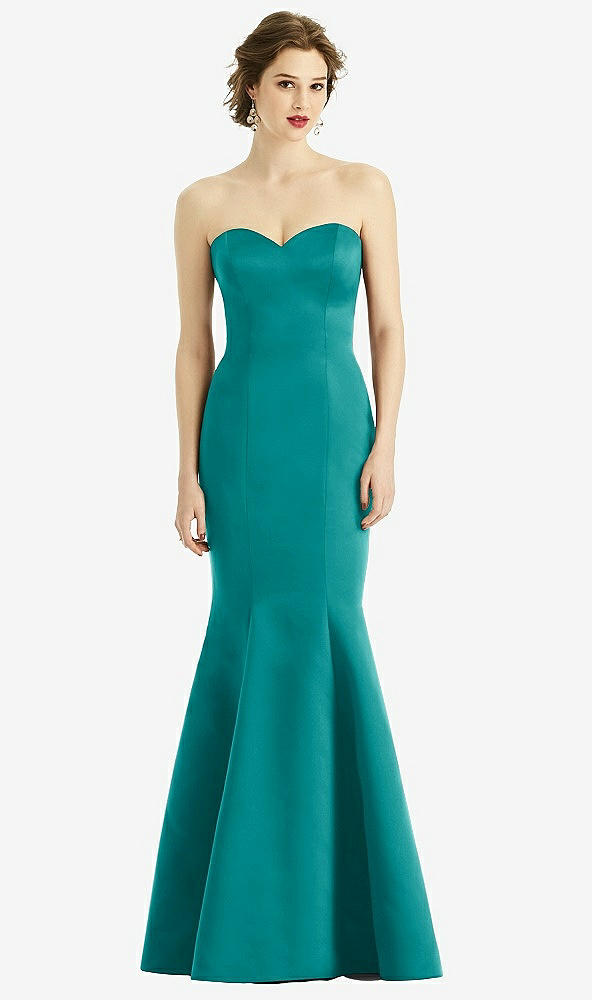 Front View - Jade Sweetheart Strapless Satin Mermaid Dress