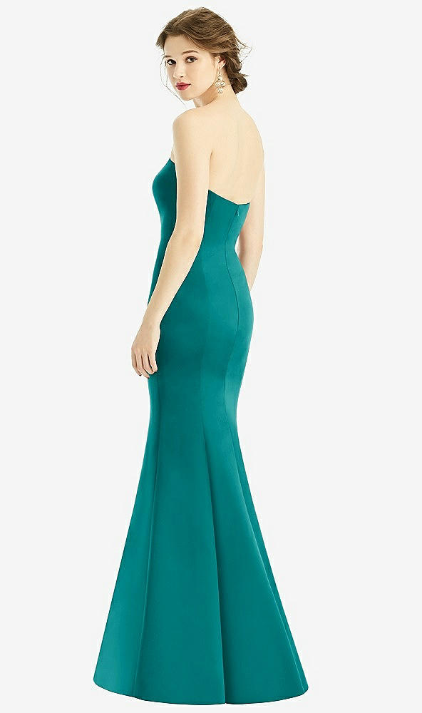 Back View - Jade Sweetheart Strapless Satin Mermaid Dress