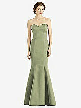 Front View Thumbnail - Kiwi Sweetheart Strapless Satin Mermaid Dress