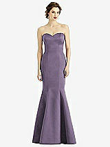 Front View Thumbnail - Lavender Sweetheart Strapless Satin Mermaid Dress