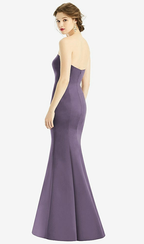 Back View - Lavender Sweetheart Strapless Satin Mermaid Dress