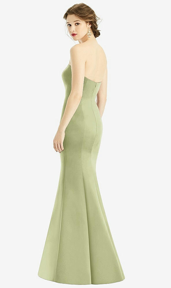 Back View - Mint Sweetheart Strapless Satin Mermaid Dress