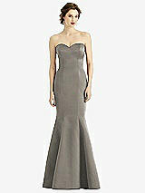 Front View Thumbnail - Mocha Sweetheart Strapless Satin Mermaid Dress