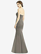 Rear View Thumbnail - Mocha Sweetheart Strapless Satin Mermaid Dress