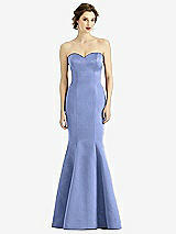 Front View Thumbnail - Periwinkle - PANTONE Serenity Sweetheart Strapless Satin Mermaid Dress