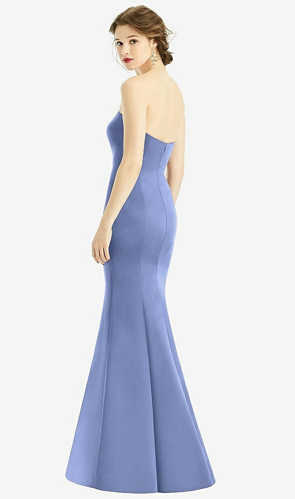 Back View - Periwinkle - PANTONE Serenity Sweetheart Strapless Satin Mermaid Dress