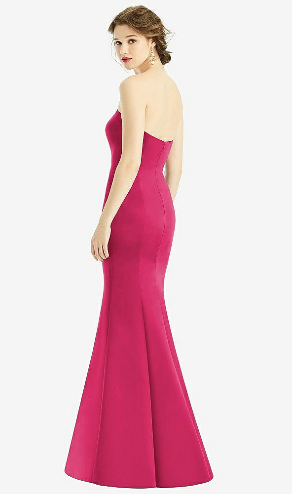 Back View - Posie Sweetheart Strapless Satin Mermaid Dress