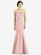 Front View Thumbnail - Rose - PANTONE Rose Quartz Sweetheart Strapless Satin Mermaid Dress