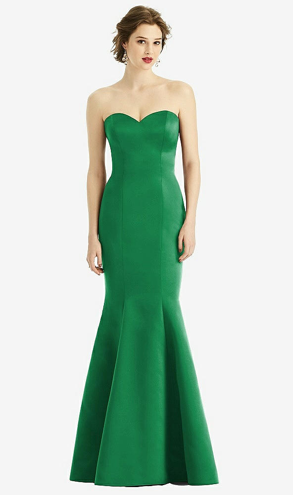 Front View - Shamrock Sweetheart Strapless Satin Mermaid Dress