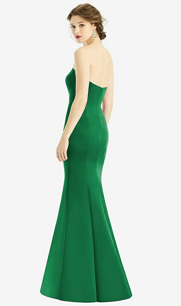 Back View - Shamrock Sweetheart Strapless Satin Mermaid Dress