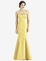 Front View Thumbnail - Sunflower Sweetheart Strapless Satin Mermaid Dress