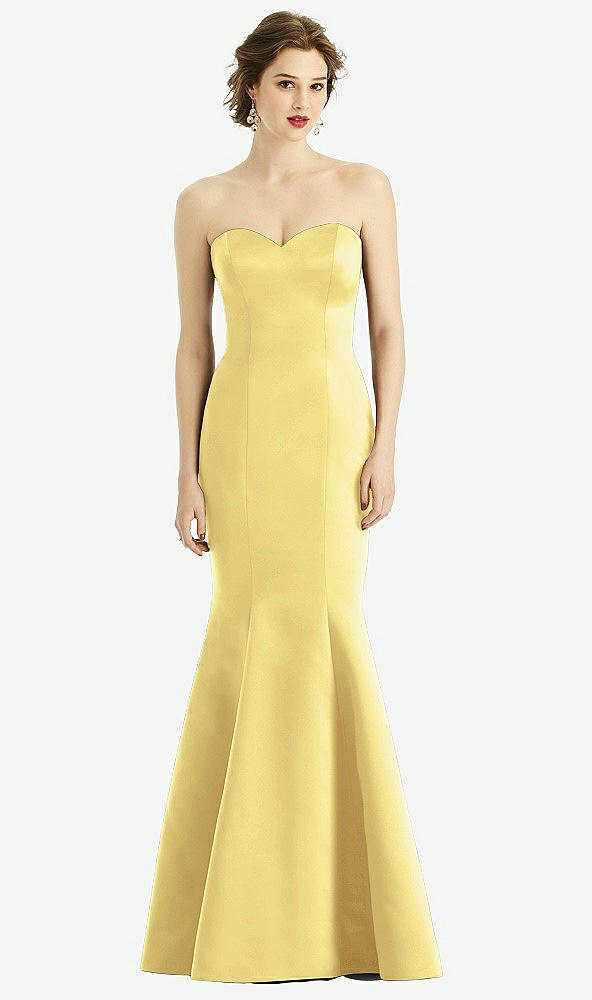 Front View - Sunflower Sweetheart Strapless Satin Mermaid Dress