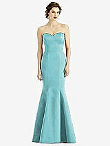 Front View Thumbnail - Spa Sweetheart Strapless Satin Mermaid Dress