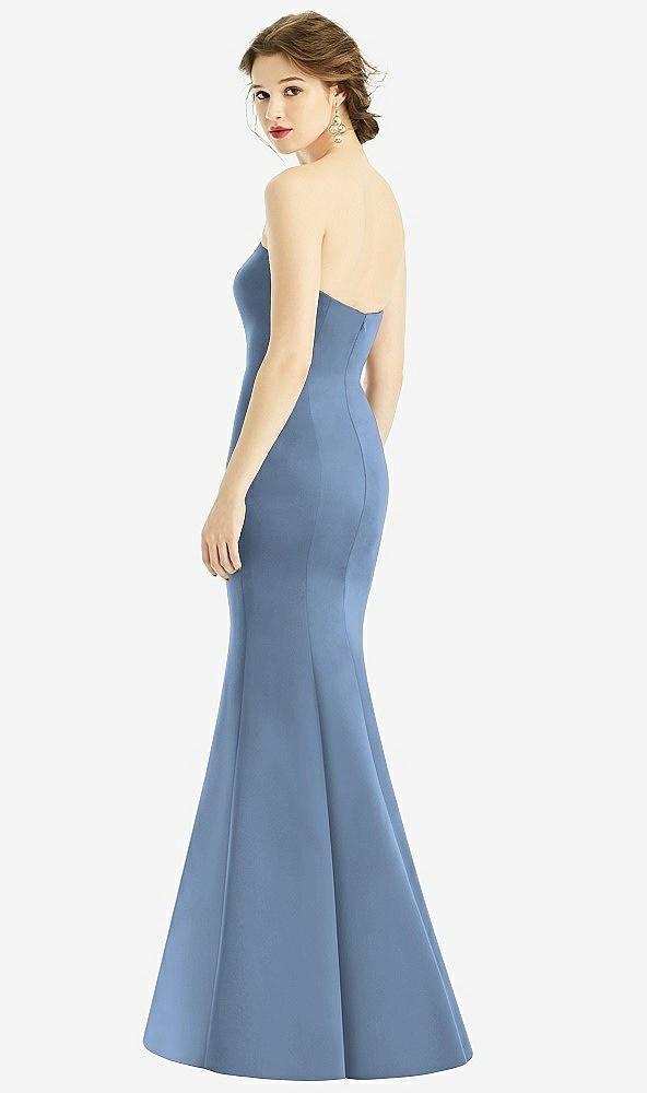 Back View - Windsor Blue Sweetheart Strapless Satin Mermaid Dress