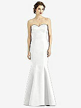 Front View Thumbnail - White Sweetheart Strapless Satin Mermaid Dress