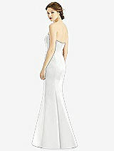 Rear View Thumbnail - White Sweetheart Strapless Satin Mermaid Dress