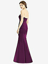 Rear View Thumbnail - Wild Berry Sweetheart Strapless Satin Mermaid Dress